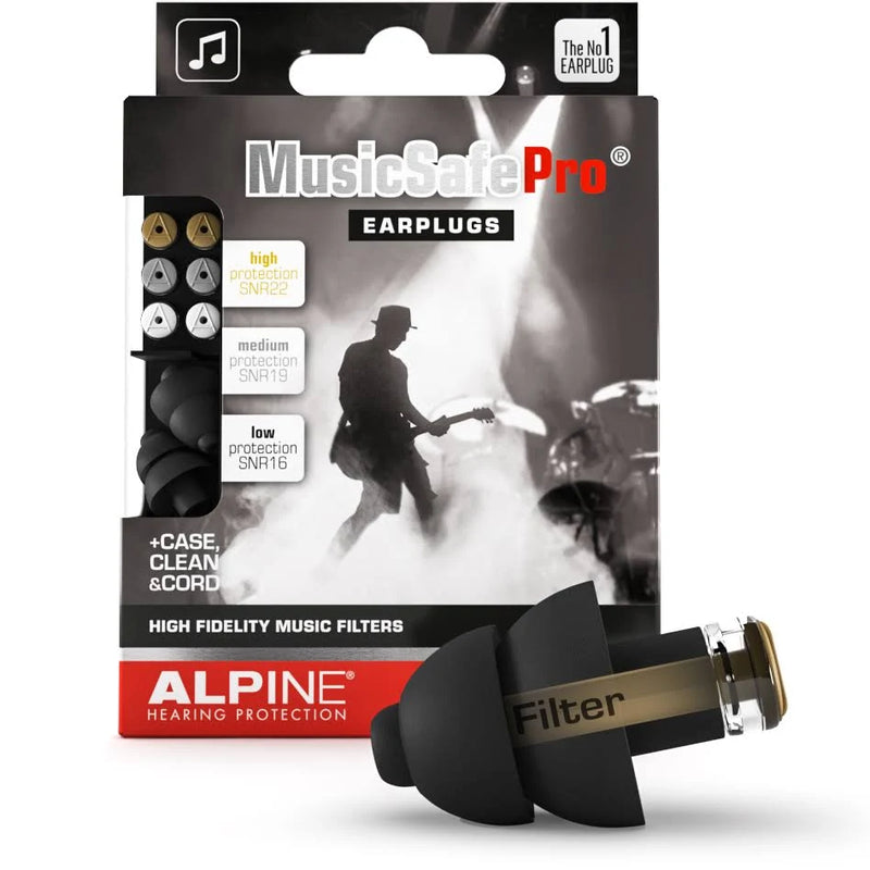 Alpine Musicsafe Pro Black Earplugs - Black