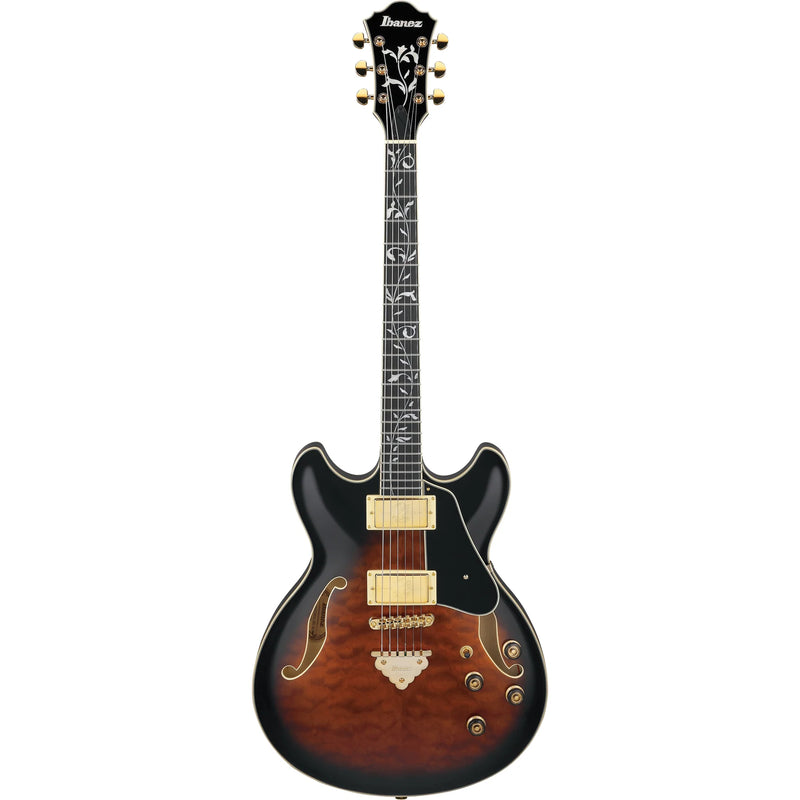 Ibanez AS93QMSPDBS Semi Hollow-Body Electric Guitar (Dark Brown Sunburst)