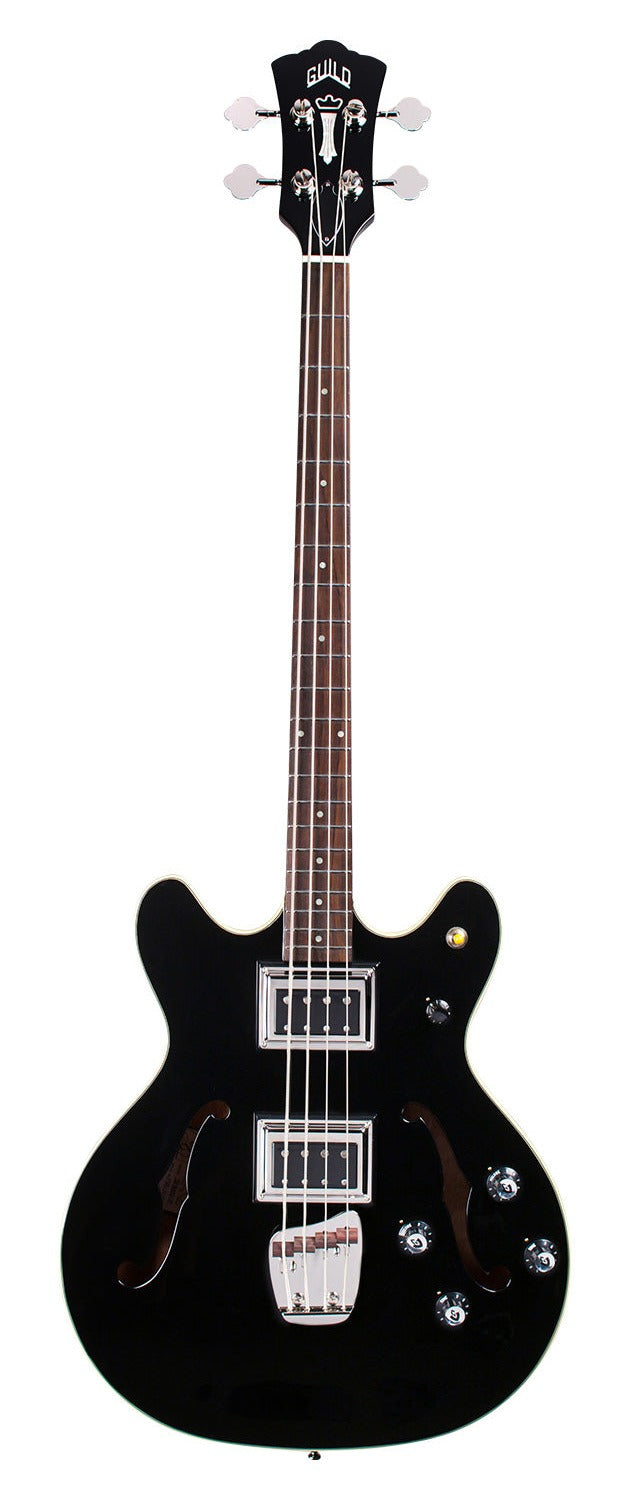 Guild NEWARK Starfire II Dual-Pickup Semi-Hollow Bass Guitar (Black)