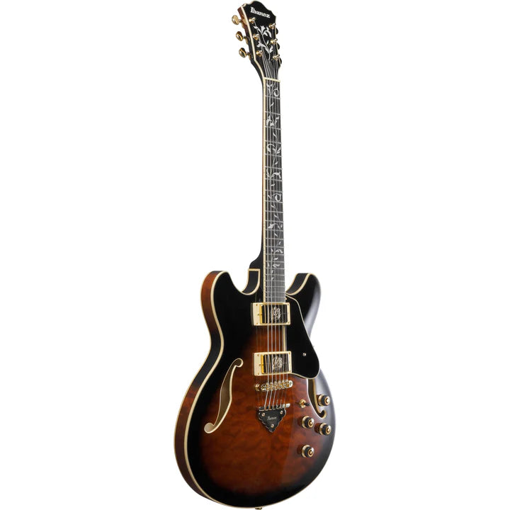 Ibanez AS93QMSPDBS Semi Hollow-Body Electric Guitar (Dark Brown Sunburst)