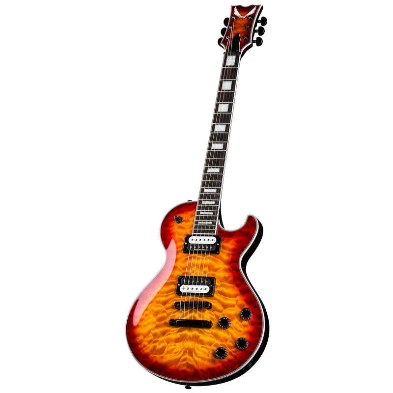 Dean Guitars TB SEL QM TCS Thoroughbred Select Quilt Top Electric Guitar (Trans Cherry Sunburst)