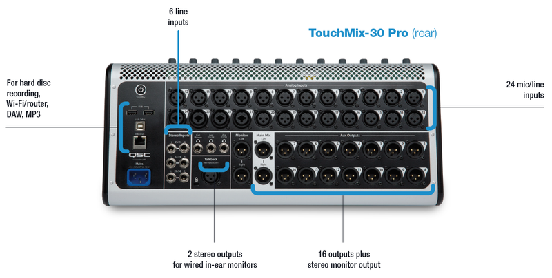 QSC TouchMix-30 30 canaux Mixer numérique avec écran tactile