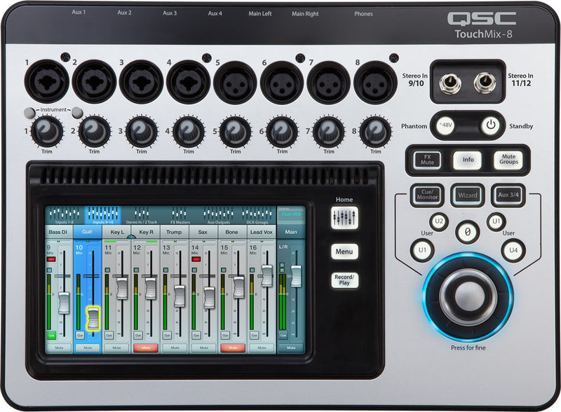 QSC TOUCHMIX-8 8 Channel Digital Mixer With Touch Screen & Carrying Case
