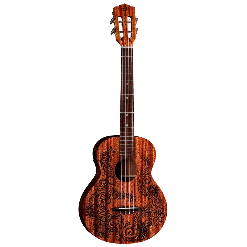 Luna UKE HEN DRA MAH B Uke Henna Dragon Mahogany Baritone Ukulele (Open Pore Natural)