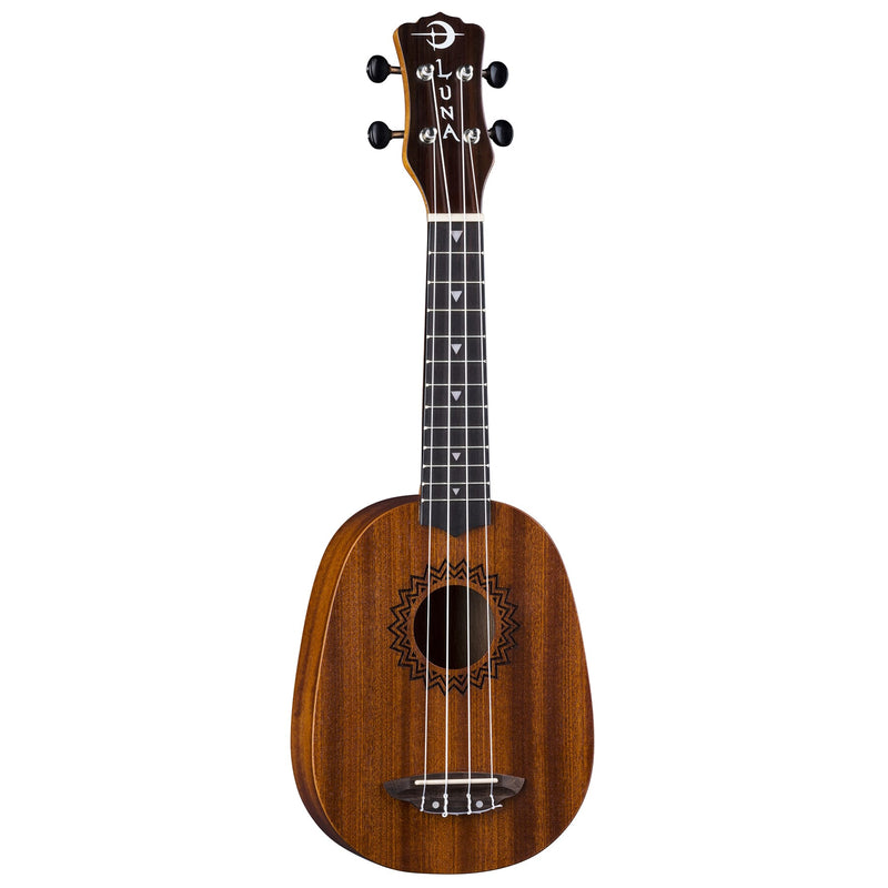 Luna UKE VMP Vintage Mahogany Pineapple Ukulele (Red Satin)