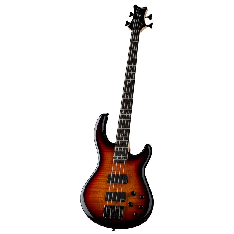 Dean Guitars USA E4 FM USA Edge Flame Top Electric Bass (Trans Brazilia Burst)