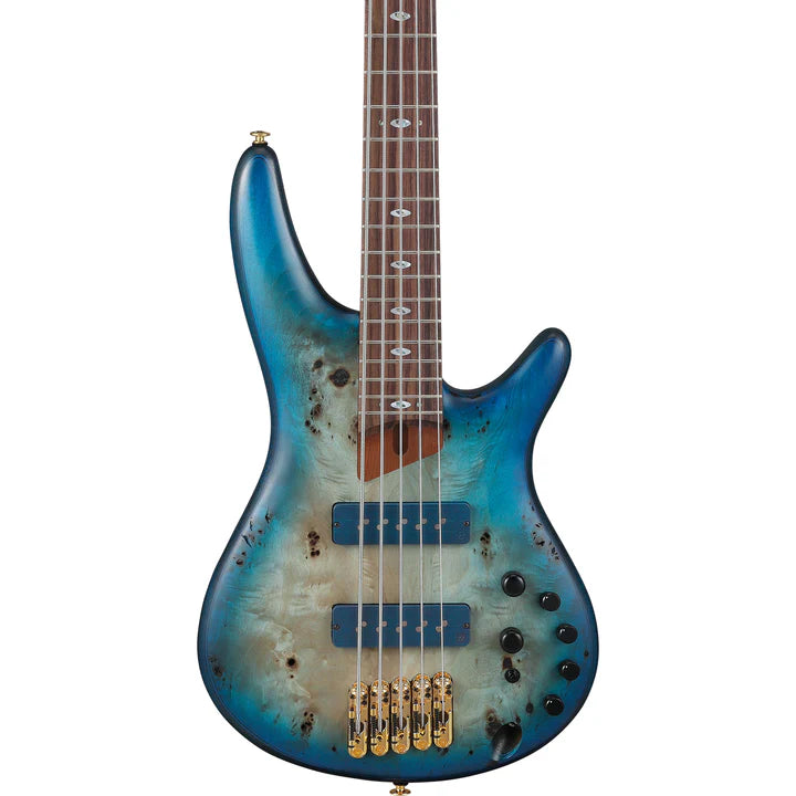 Ibanez SR6605GFB 5 String Electric Bass Guitar (Ghost Fleet Blue Burst)