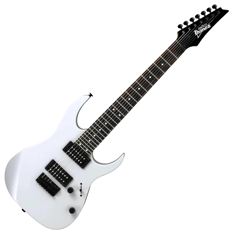 Ibanez GIO GRG7221WH Series Guitare électrique 7 cordes avec matériel noir - Blanc