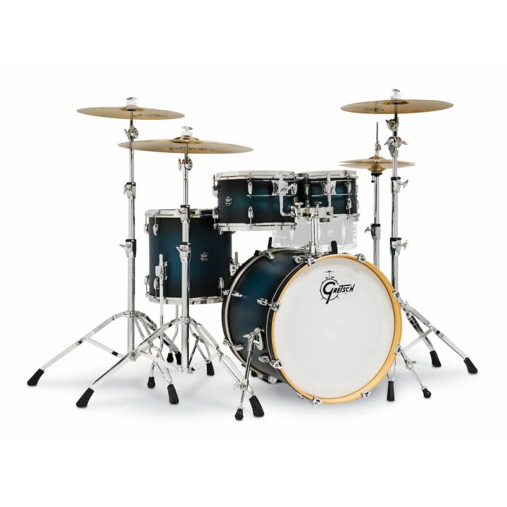 Gretsch Drums RN2-E604-SABB Renown 4-Piece (10/12/14/20) Shell Pack (Satin Antique Blue Burst)