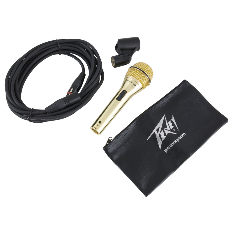 Peavey PV®i2G Gold Microphone vocal dynamique unidirectionnel cardioïde avec câble XLR