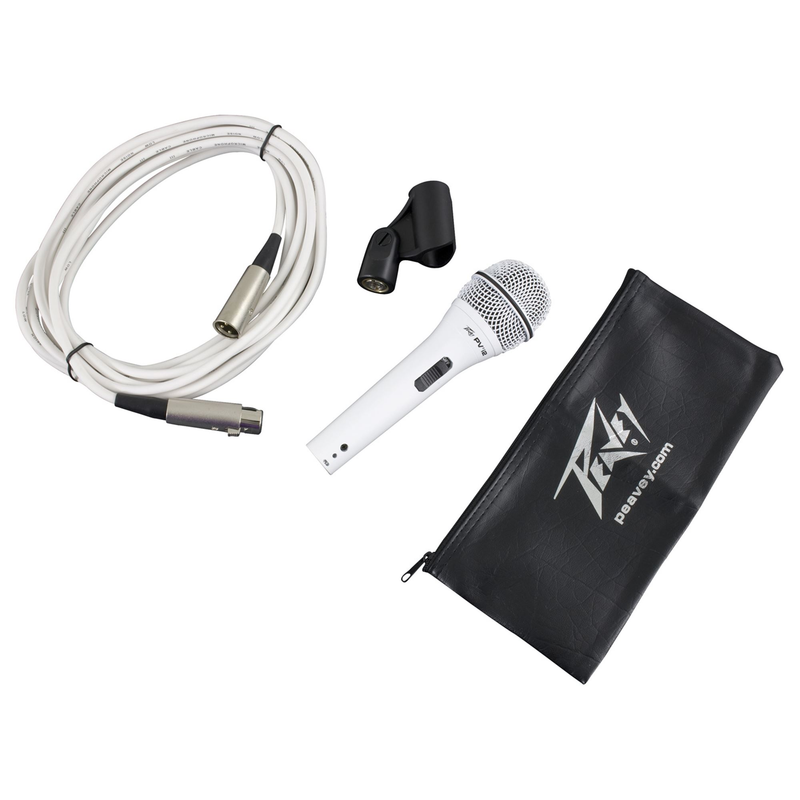 Peavey PVi®2 White Cardioid Unidirectional Dynamic Vocal Microphone with XLR Cable