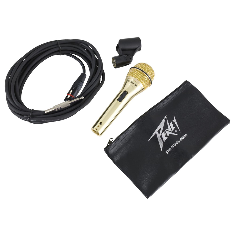 Peavey PV®i2 Gold Microphone vocal dynamique unidirectionnel cardioïde avec câble 1/4"