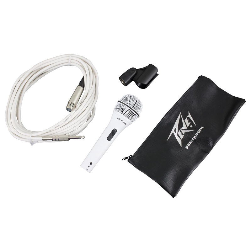 Peavey PVi®2 White Cardioid Unidirectional Dynamic Vocal Microphone with 1/4 inch Cable