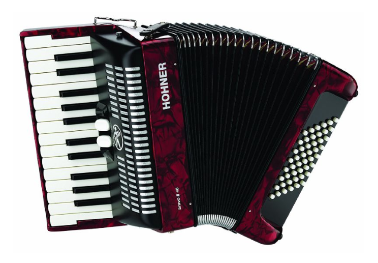 Hohner BRAVO 26-Key Piano Accordion 48 Bass - Red