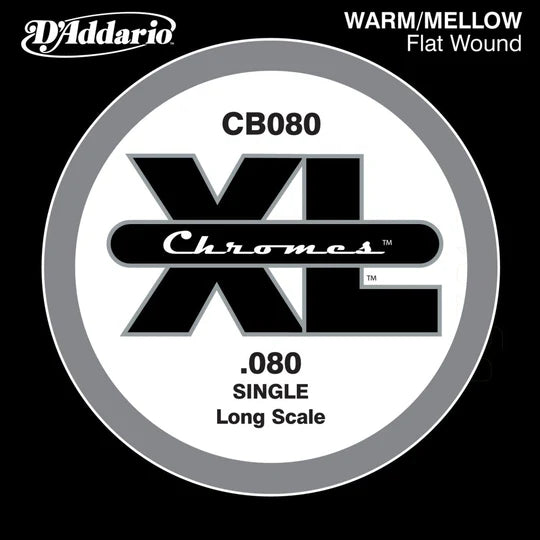 D'Addario CB080 XL Chromes plaies plates Basse Single String .080