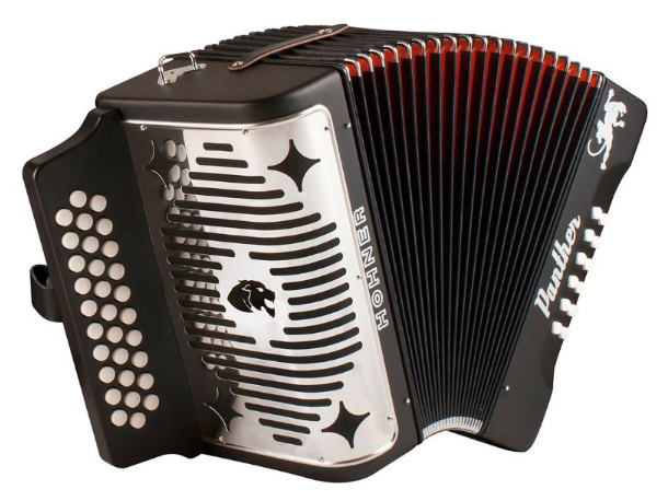 Hohner BLACK PANTHER Clé d'accordéon diatonique FBE à 3 rangées de Fa/Bb/Eb