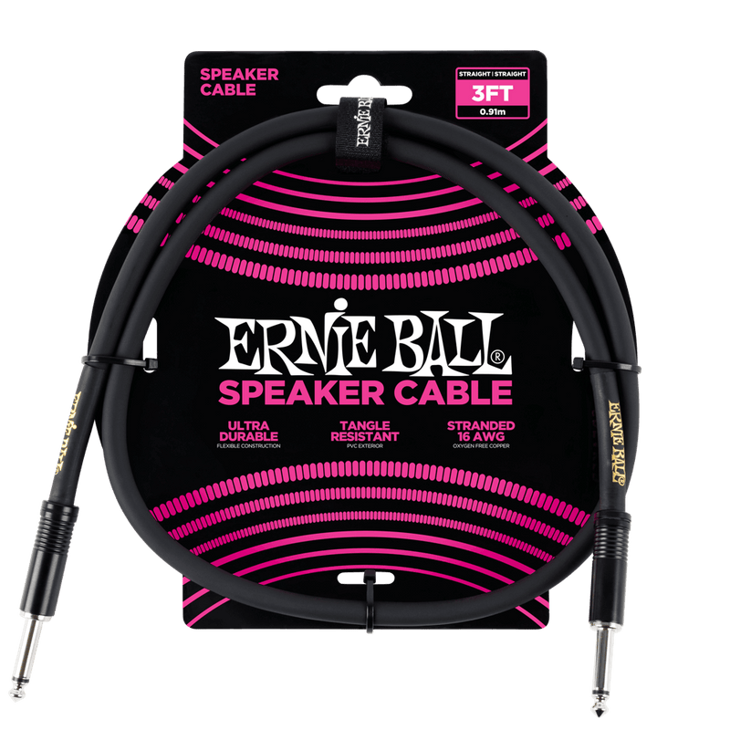 Ernie Ball 6071EB 3' Speaker Cable - Black
