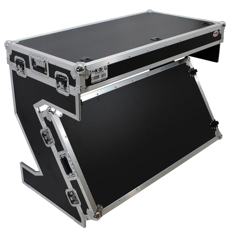 ProX XS-ZTABLE MK2 Station de travail DJ Z-Table | Table de Flight Case Portable avec poignées et roues en W