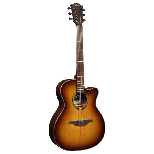 Lag Guitars T118ACE-BRS Tramontane 118 Auditorium Pan coupé Guitare électrique acoustique - Ombre brune