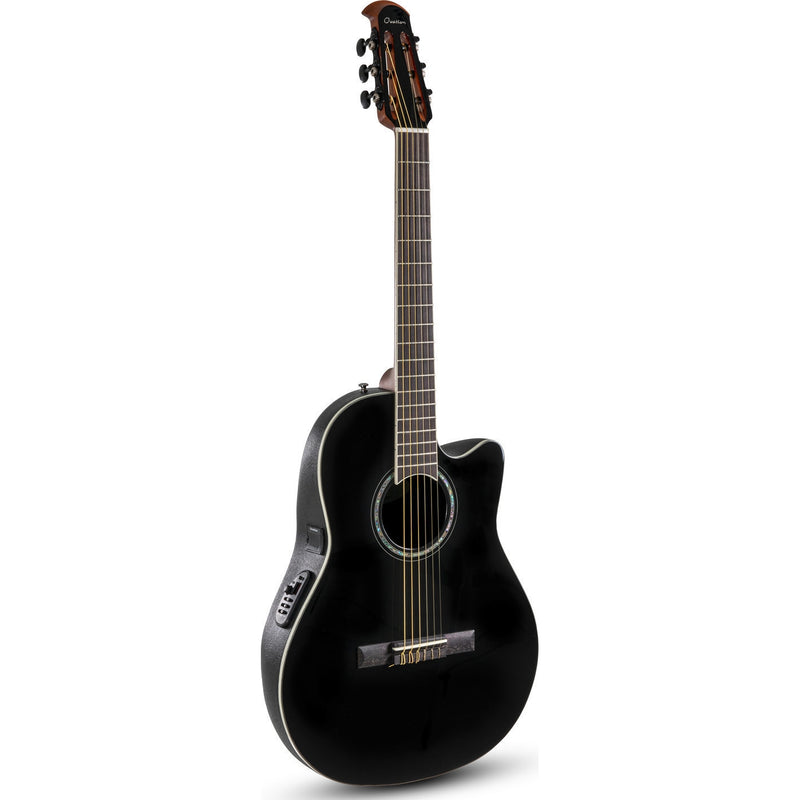 Ovation CS24C-5G Celebrity Standard Series Mid-Depth Classical Acoustic-Electric Guitar - Black