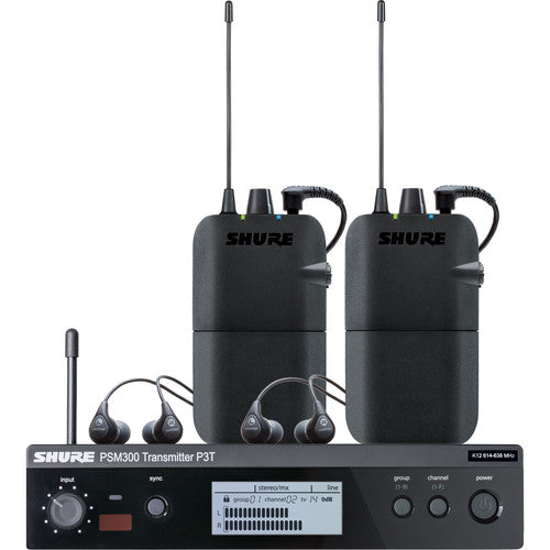 Shure P3TR112TW-G20 Twin-Pack Wireless In-Ear Monitor Kit (G20: 488 to 512 MHz)