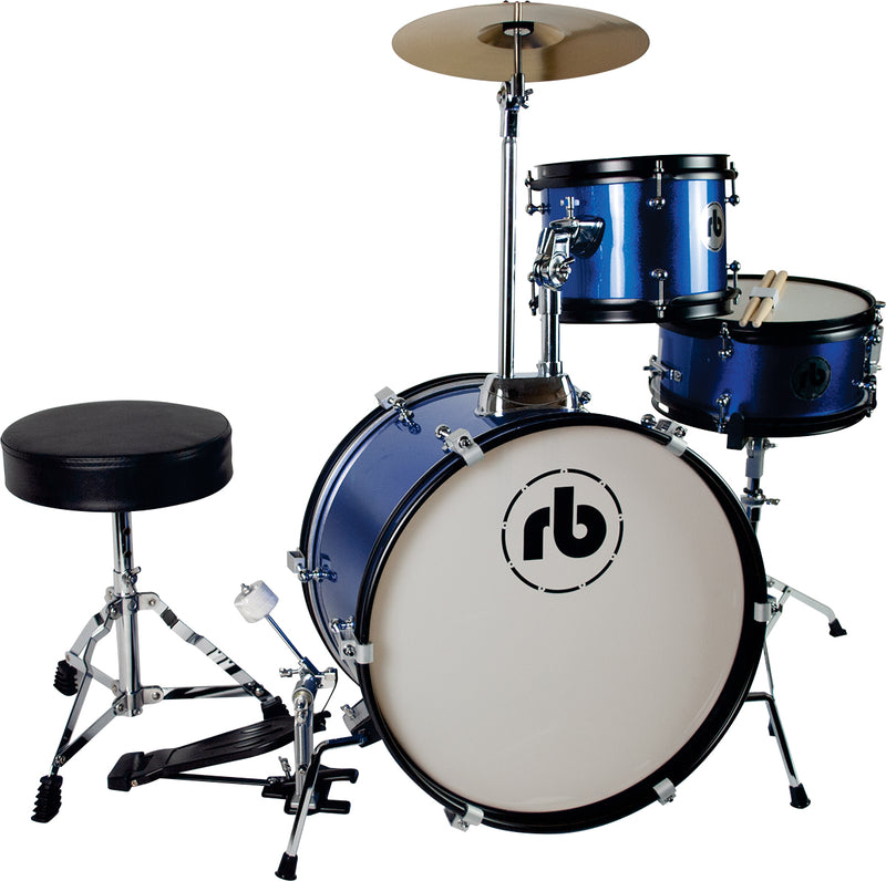 RB Drums RB-JR3-MBL Kit de batterie 3 pièces - Bleu métallisé