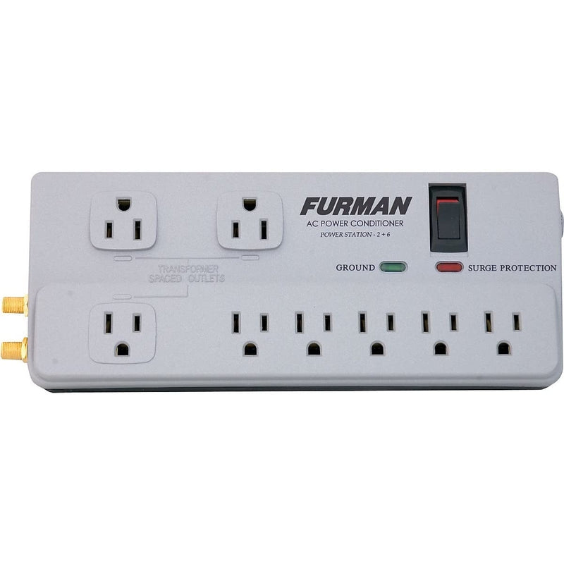 Furman PST-2+6 Power Station Home Theater Power Conditioner Amp Surge Protector - 8 Outlets