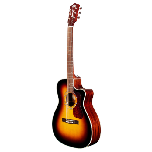 Guild OM-140CE ATB - Guitare acoustique à pan coupé simple Orchestra - Antique Burst Gloss