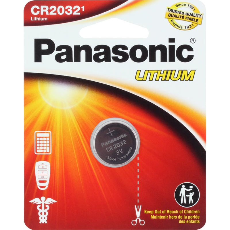 Panasonic CR2032 3V Lithium Coin Cell Battery - 220mAh, 1-Pack