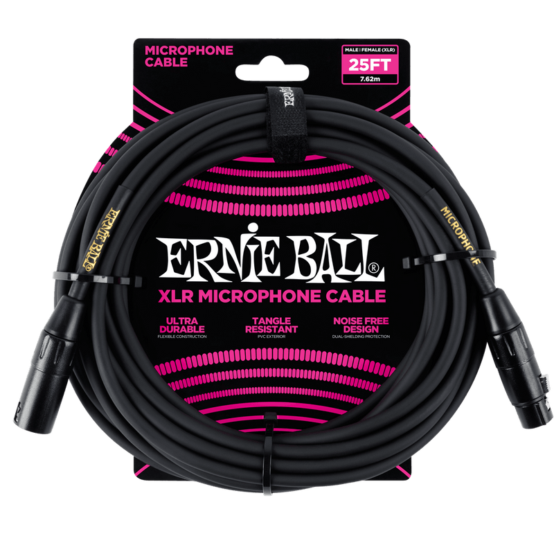Ernie Ball 6073EB Câble micro XLR 25' - Noir