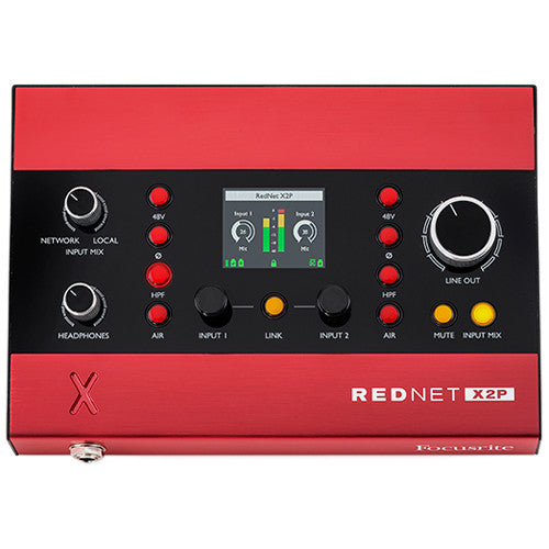 Focusrite Pro REDNET X2P 2x2 Dante Audio Interface with Red Evolution Mic Pres