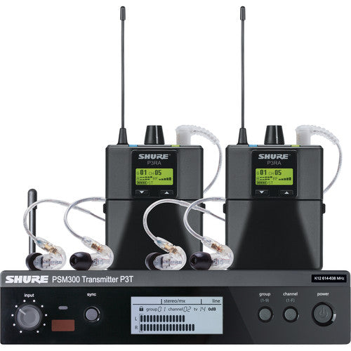 Shure P3TRA215TWP-G20 Twin-Pack Pro Wireless In-Ear Monitor Kit (G20: 488 to 512 MHz)