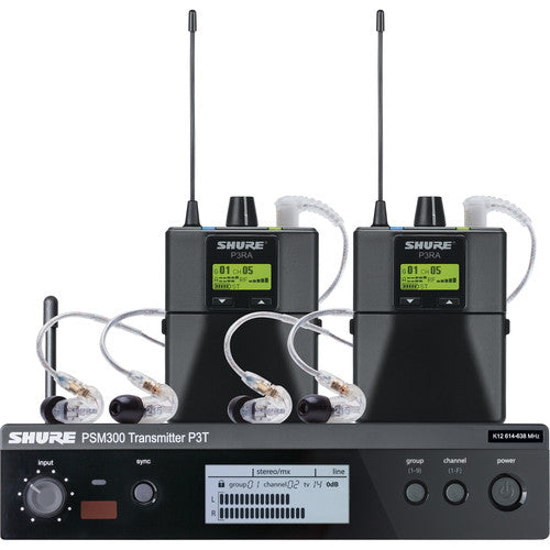 Shure P3TRA215TWP-H20 Twin-Pack Pro Wireless In-Ear Monitor Kit (H20: 488 to 512 MHz)