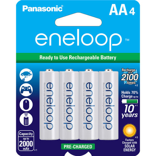 Piles rechargeables NiMH AA Panasonic ENELOOP - 2000 mAh, paquet de 4