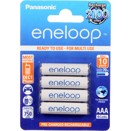 Panasonic ENELOOP AAA Rechargeable Ni-MH Batteries - 800mAh, 4-Pack