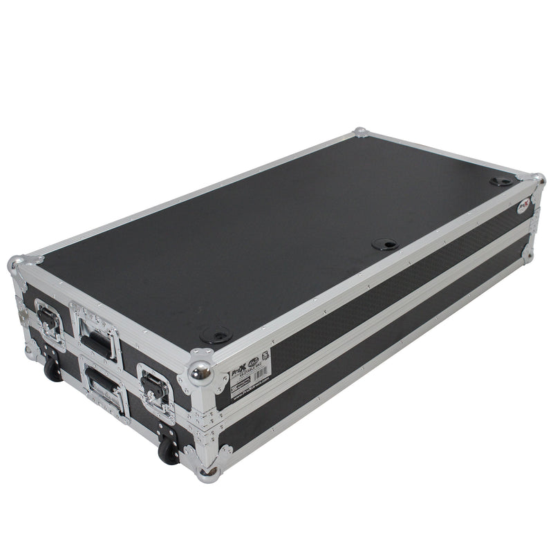 ProX XS-ZTABLEMK2 DJ Z-Table Workstation | Flight Case Table Portable W-Handles and Wheels