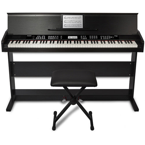 Alesis VIRTUE Piano numérique 88 touches avec support et banc en bois - Noir