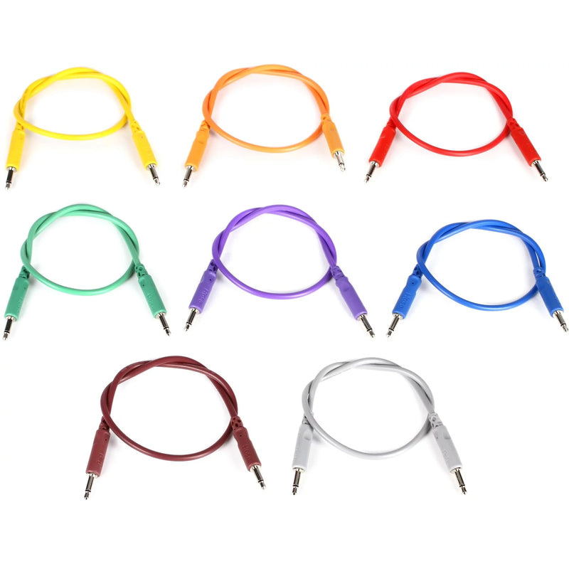 Hosa CMM-830 Eurorack Patch Cables Assorted Colors 8-pack - 12"