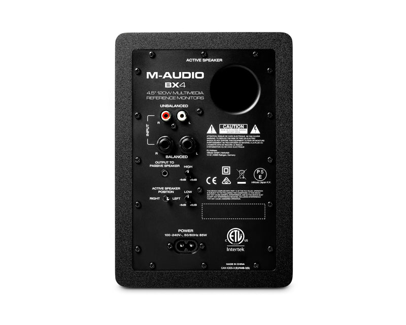 Paire de moniteurs de référence multimédia M-Audio BX4 4,5 pouces 120 watts