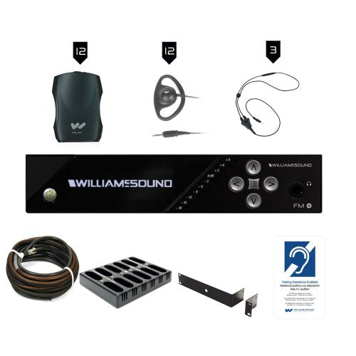 Williams AV FM 557-12 PRO FM Plus Assistive Listening System (12 Receivers)