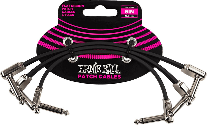 Ernie Ball 6221EB 6'' Flat Ribbon Patch Cable 3 Pack