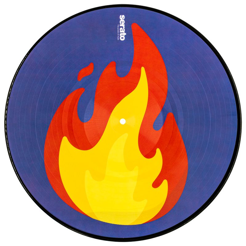 Serato Control Vinyl Emoji Series - Flame/Record (Pair)