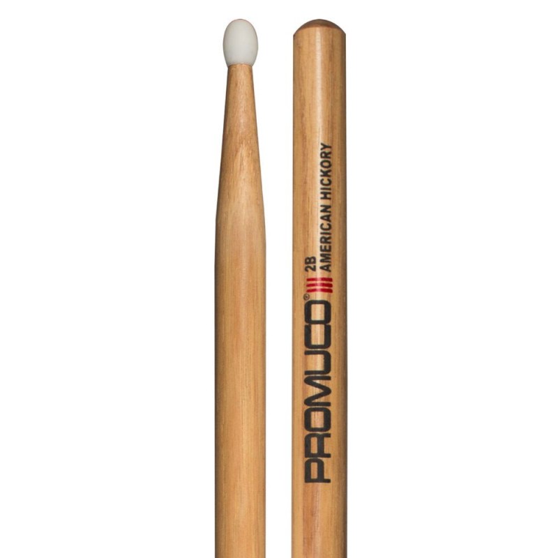Promuco 1801N2BX Drumsticks American Hickory Nylon Tip 2B