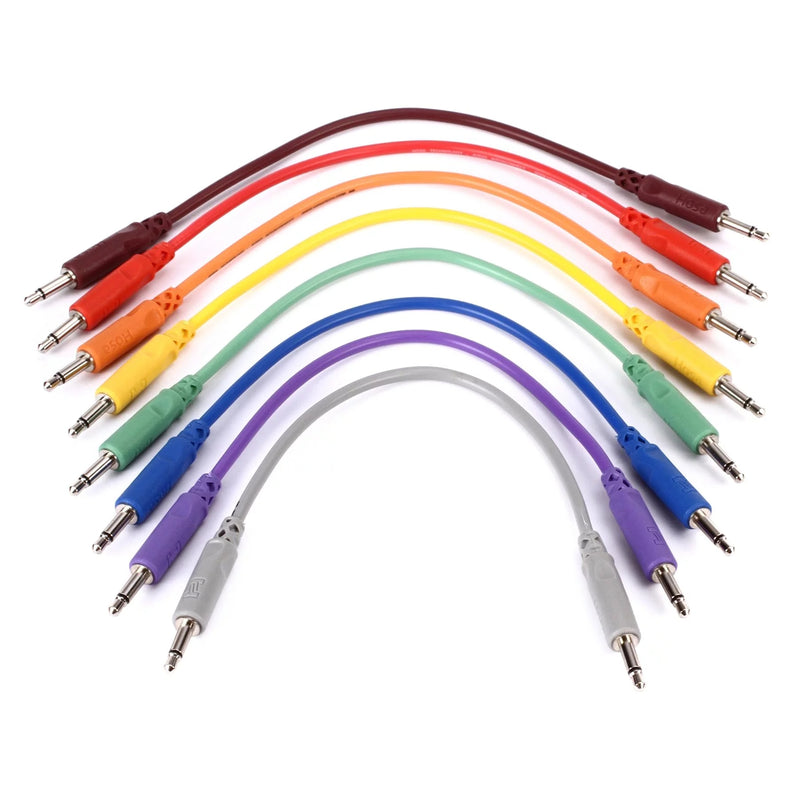 Hosa CMM-815 Eurorack Patch Cables Assorted Colors 8-pack - 6"