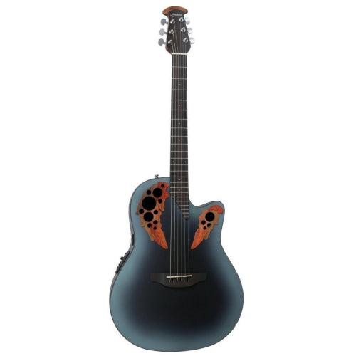 Ovation CE44-RBB Celebrity Elite - Mid Depth Lyrachord Body Acoustic-Electric Guitar - Reverse Blue Burst