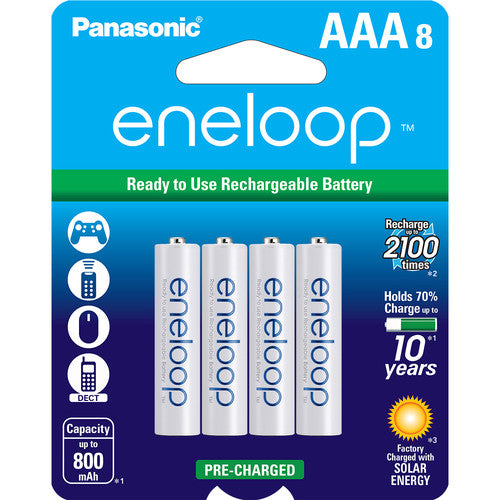 Piles rechargeables Ni-MH AAA Panasonic ENELOOP - 800 mAh, paquet de 8