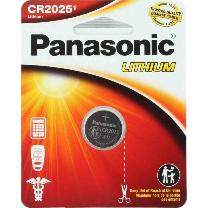 Panasonic CR2025 3V Lithium Coin Cell Battery - 165mAh, 1-Pack