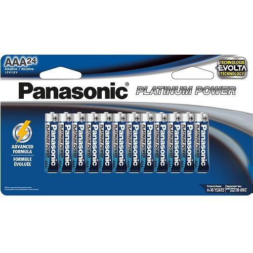 Piles AAA PLATINUM POWER de Panasonic – 1,5 V, paquet de 24