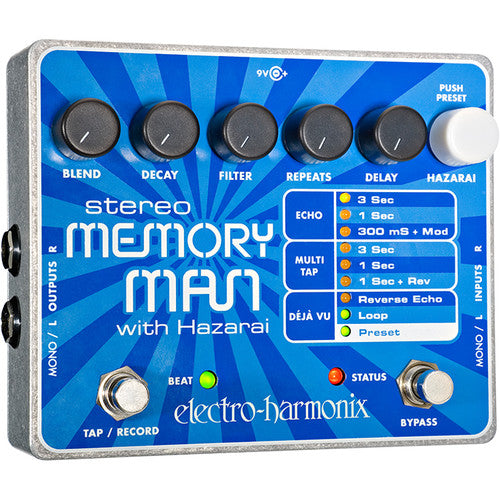 Electro-Harmonix STEREO MEMORY MAN WITH HAZARAI Digital Delay/Looper Pedal