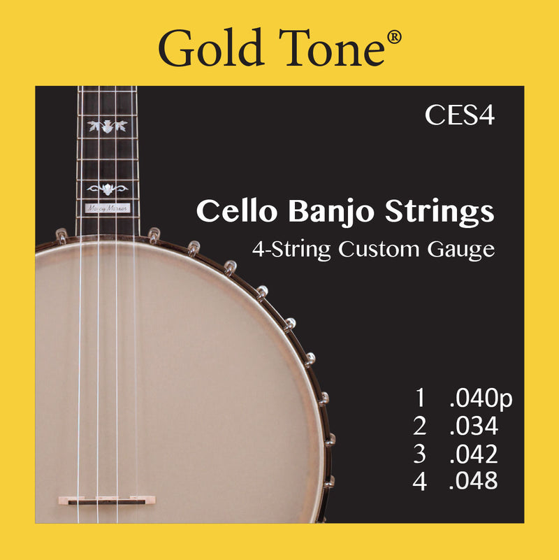 Cordes personnalisées pour violoncelle Banjo GT-CES4, 4 cordes dorées